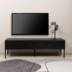 Hiipakka Vilja-tv-taso 150 x 40 cm, valkoinen / musta