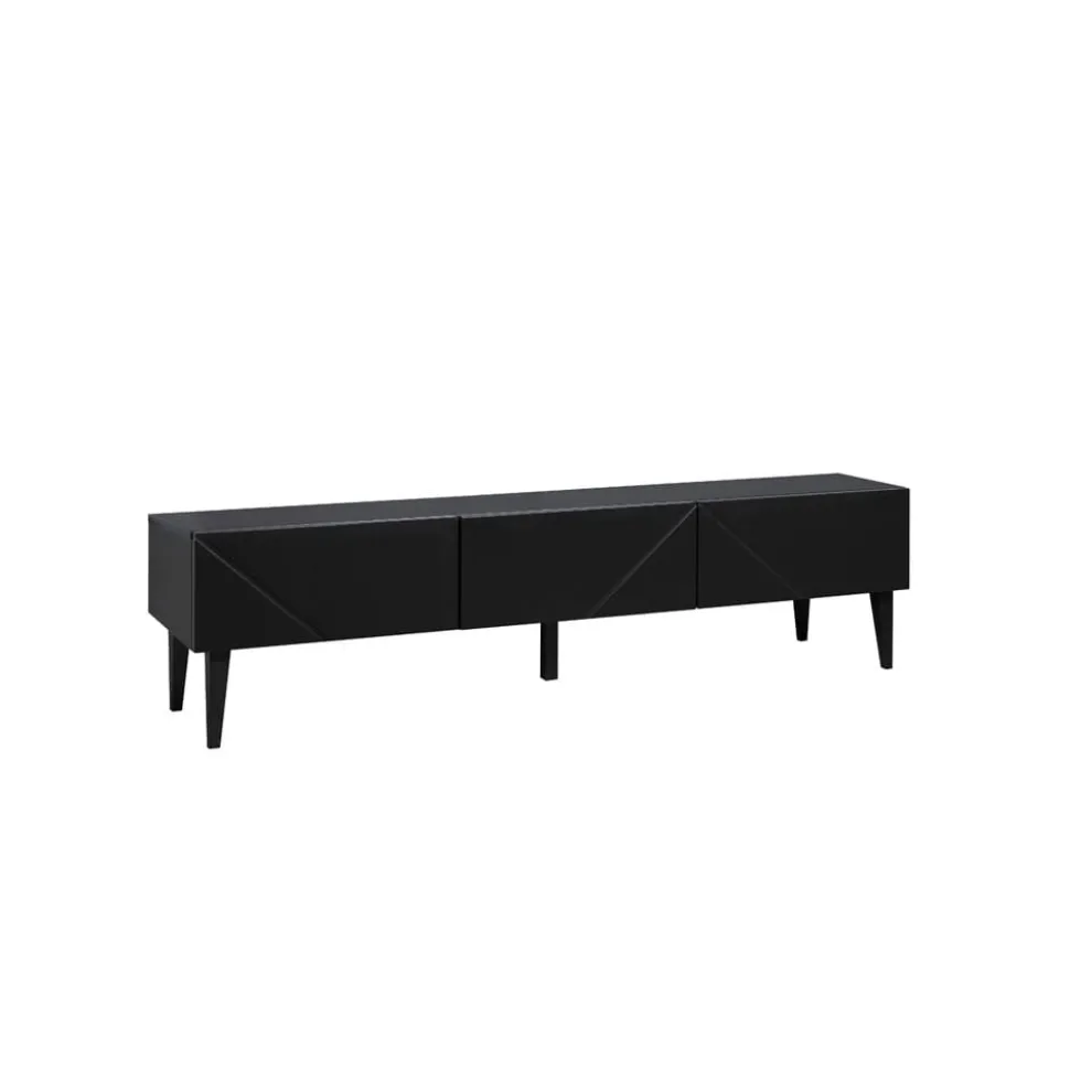 Hiipakka Vilja-tv-taso 150 x 40 cm, valkoinen / musta