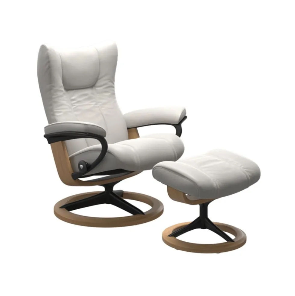 Stressless Wing-lepotuoli + rahi, valkoinen