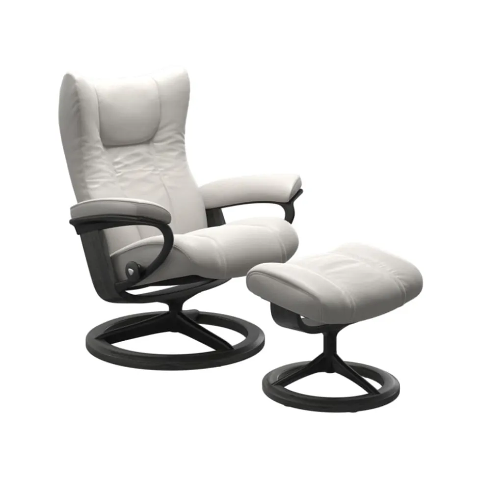Stressless Wing-lepotuoli + rahi, valkoinen