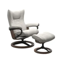 Stressless Wing-lepotuoli + rahi, valkoinen