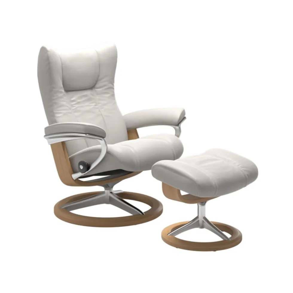 Stressless Wing-lepotuoli + rahi, valkoinen