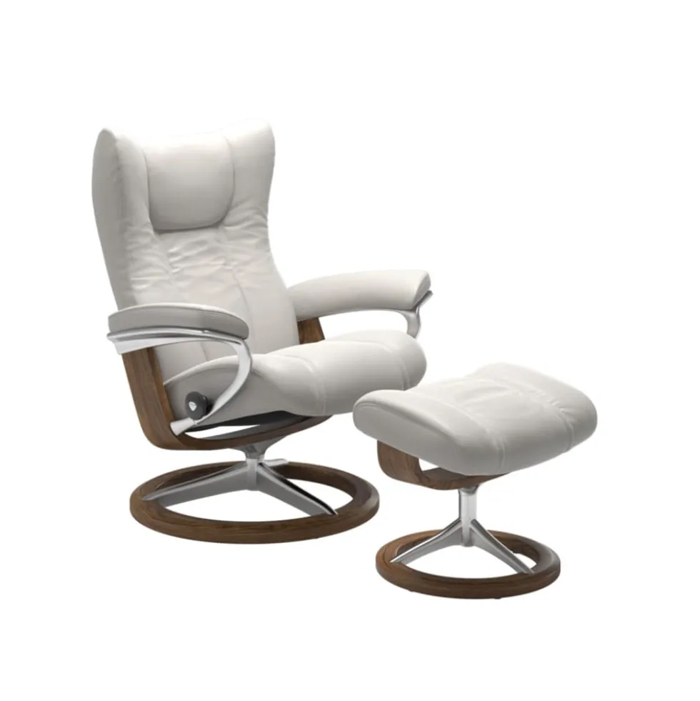 Stressless Wing-lepotuoli + rahi, valkoinen
