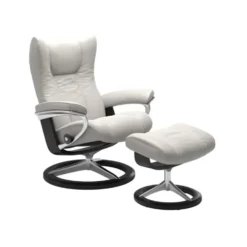 Stressless Wing-lepotuoli + rahi, valkoinen