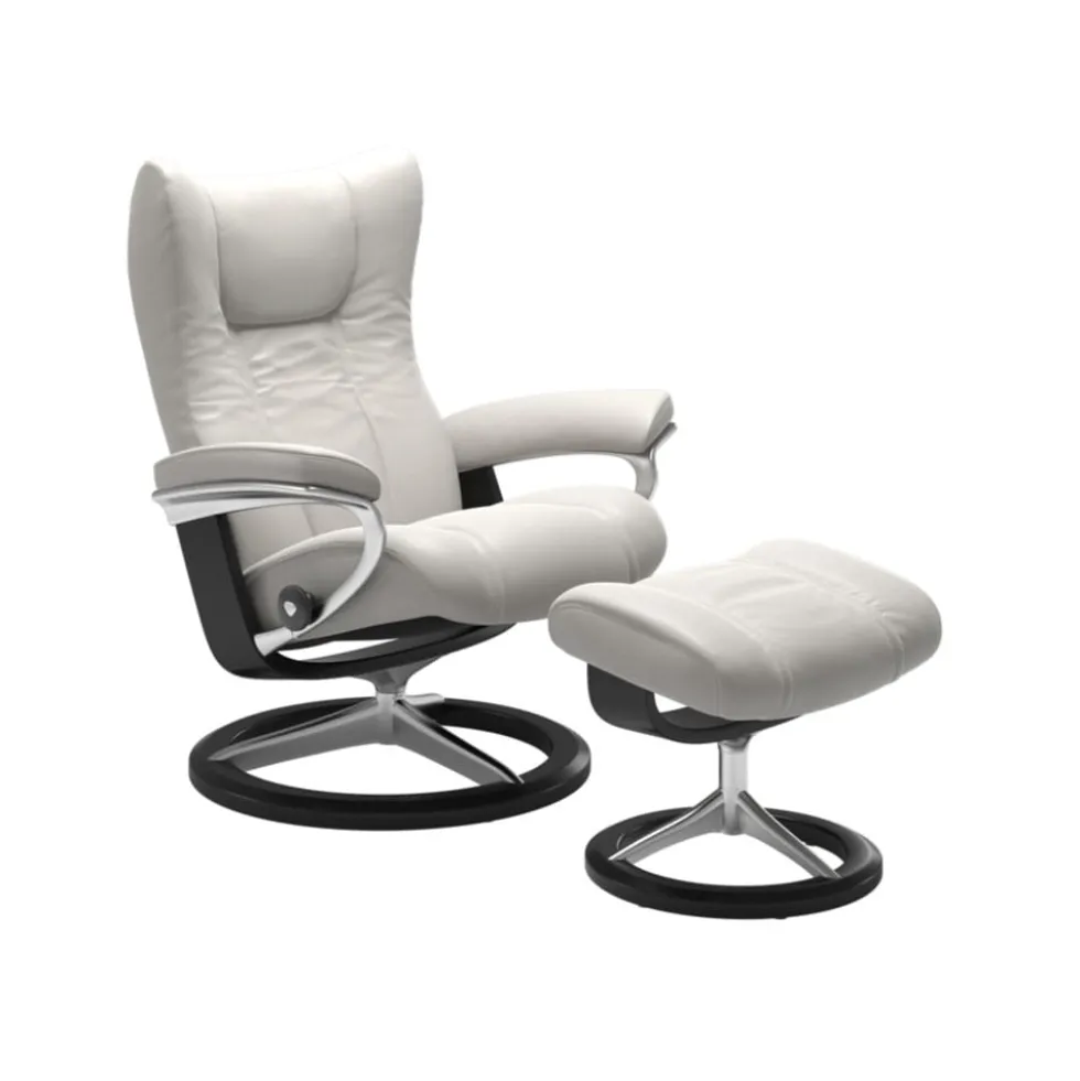 Stressless Wing-lepotuoli + rahi, valkoinen