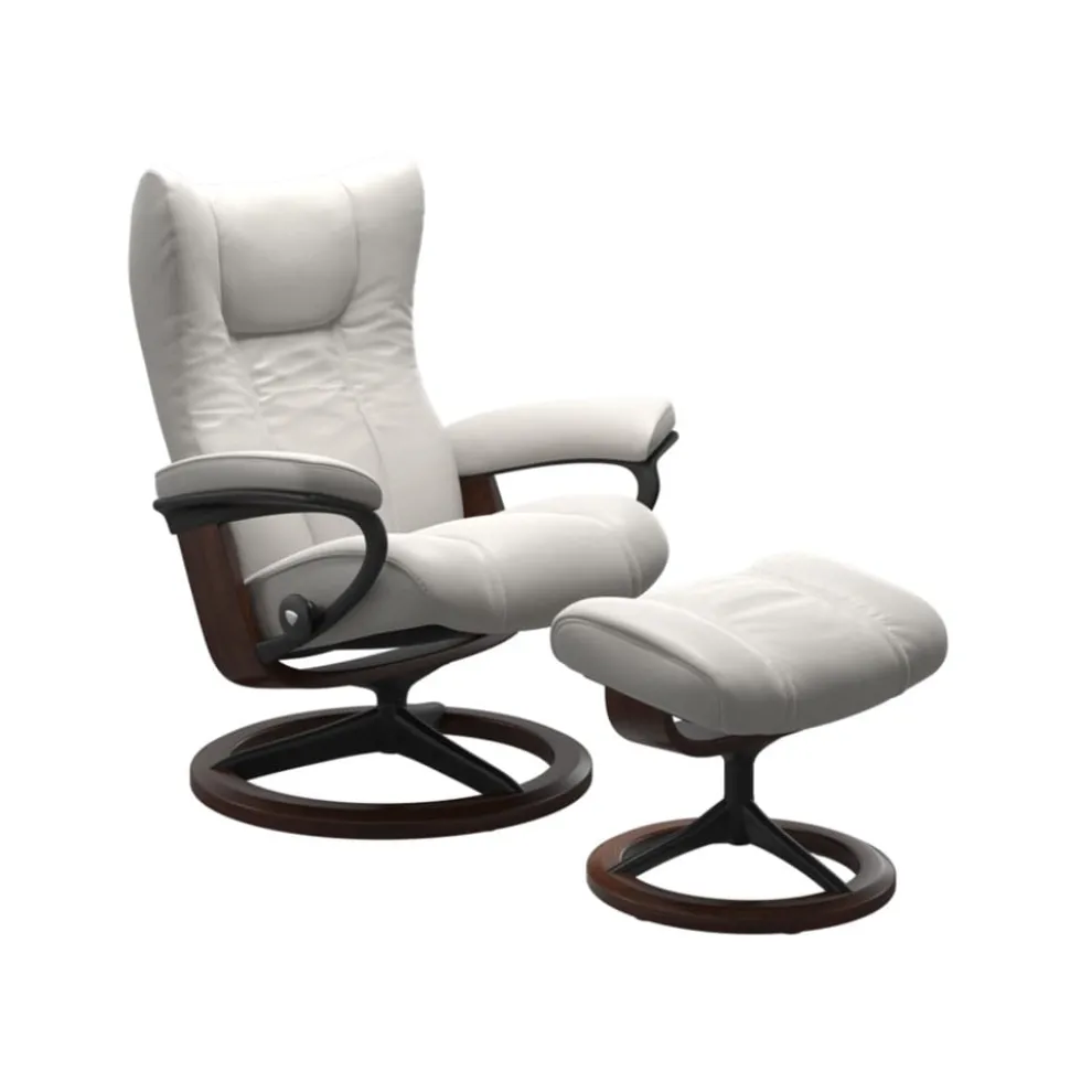Stressless Wing-lepotuoli + rahi, valkoinen