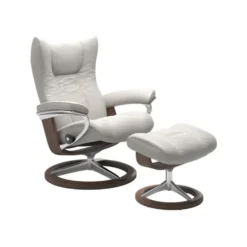 Stressless Wing-lepotuoli + rahi, valkoinen