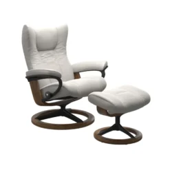 Stressless Wing-lepotuoli + rahi, valkoinen