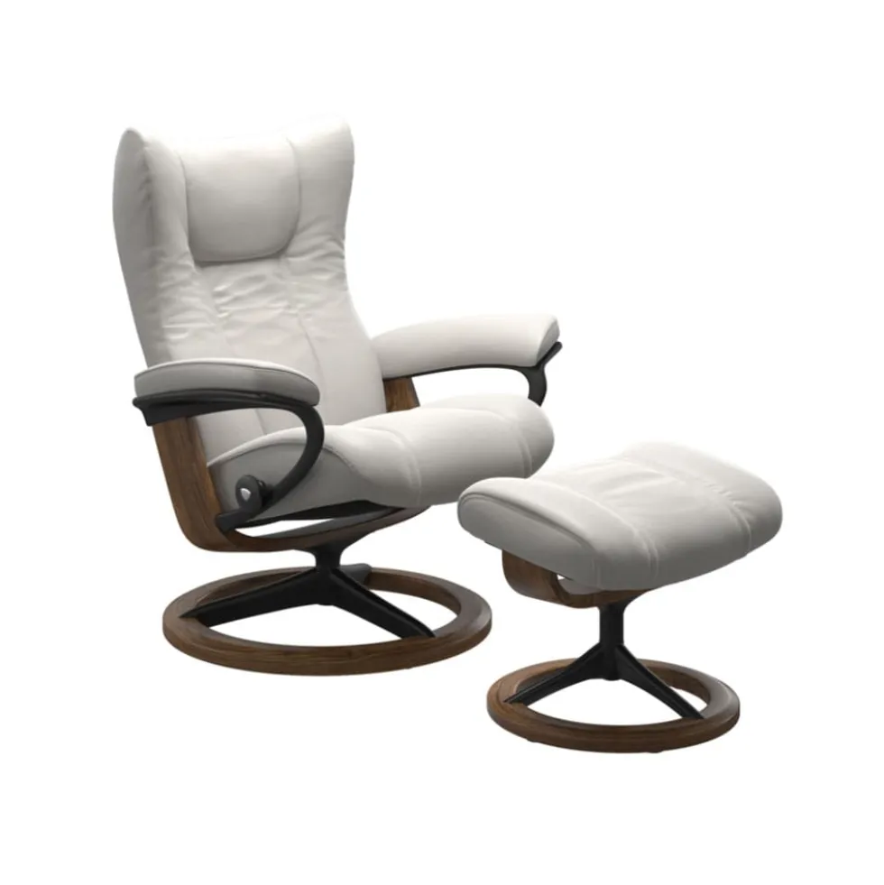 Stressless Wing-lepotuoli + rahi, valkoinen