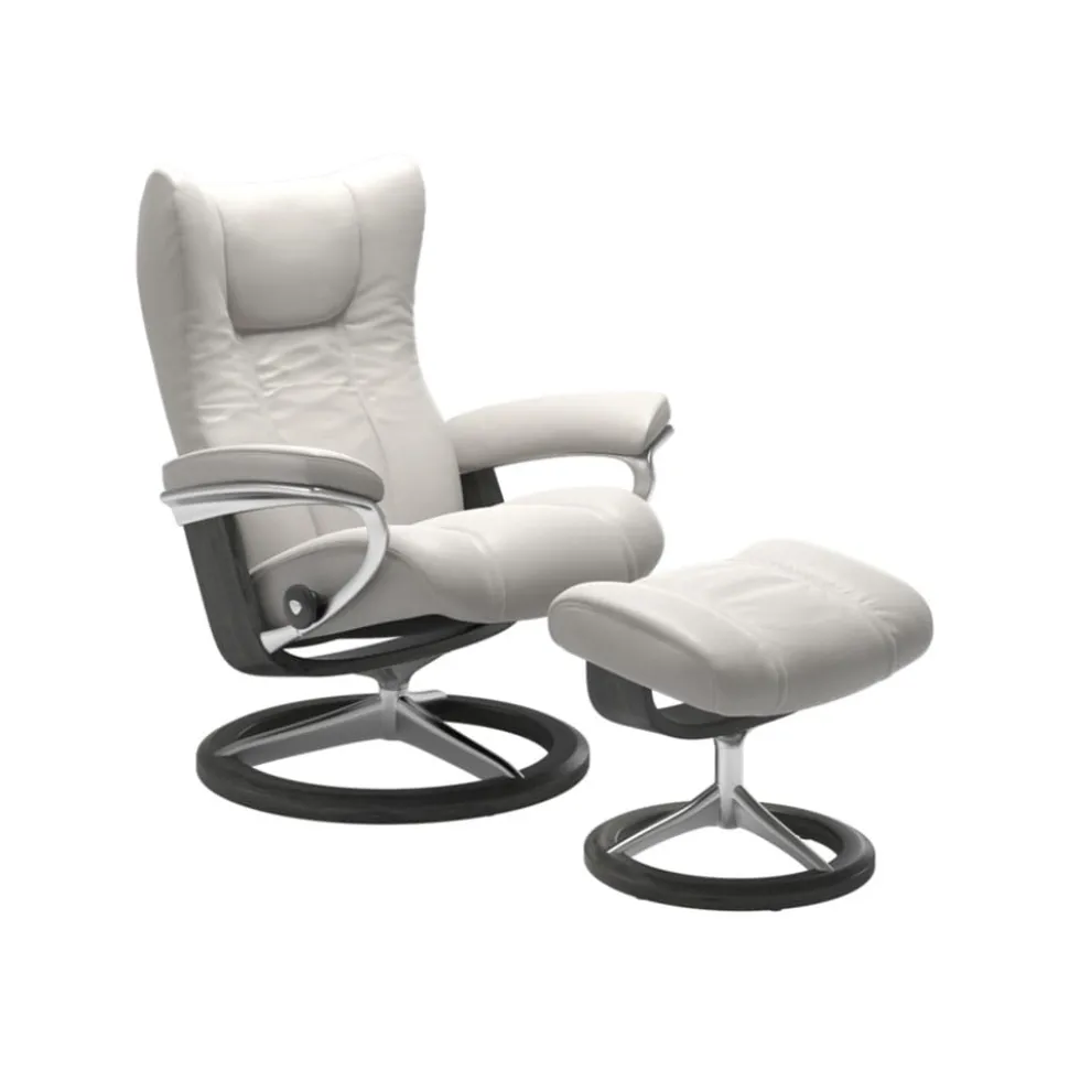 Stressless Wing-lepotuoli + rahi, valkoinen