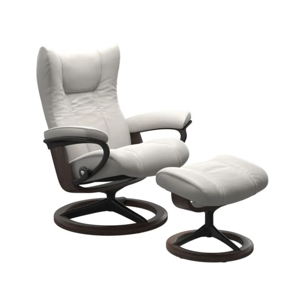 Stressless Wing-lepotuoli + rahi, valkoinen