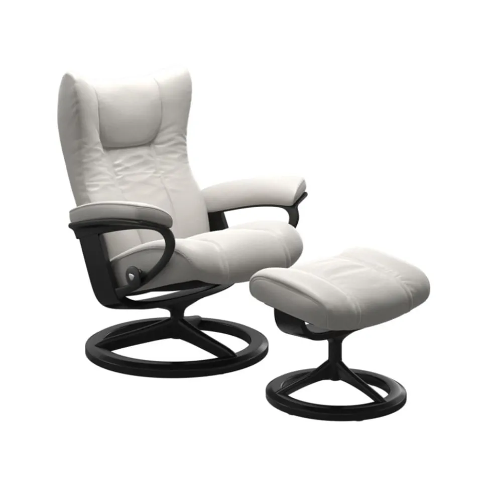 Stressless Wing-lepotuoli + rahi, valkoinen